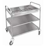 CC365 - Vogue Deep Tray Clearing Trolley 3 Tier St/St - 940x855x535mm
