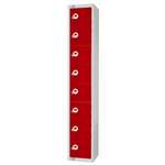 CE108-CS - 450mm Deep Locker 8 Door Camlock Red with Sloping Top (Direct)