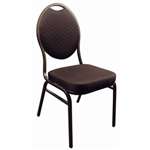 CE142 - Bolero Steel Banqueting Chair Oval Back with Black Plain Cloth (Pack 4)