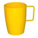 CE286 - Kristallon Polycarbonate Handled Beaker Yellow - 284ml 10oz (Box 12)