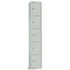 CG610-CS - 300mm Deep Locker 5 Door Camlock Mid Grey with Sloping Top (Direct)