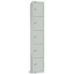 CG610-CS - 300mm Deep Locker 5 Door Camlock Mid Grey with Sloping Top (Direct)