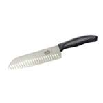 D828 - Victorinox Swiss Classic Black Handle Santoku Knife - Fluted Edge - 17cm