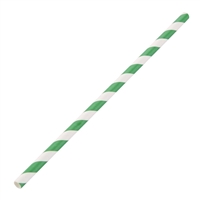 DE928 - Fiesta Green Paper Straw Green & White Stripe - 6mm (Box 250)