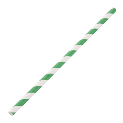 DE928 - Fiesta Green Paper Straw Green & White Stripe - 6mm (Box 250)