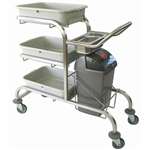 DL455 - Craven Three Tier Stainless Steel Bussing Trolley