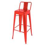 Bolero Bistro Steel High Stool with Backrest Red (Pack 4)  DL872
