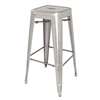 Bolero Bistro Steel High Stool Galvanised (Pack 4)  DL876