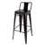 Bolero Bistro Steel High Stool with Backrest Black (Pack 4)  DL882