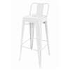 DL890 - White Steel Bistro High Stool with Back Rest