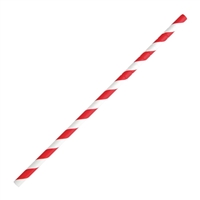 Fiesta Green Bendy Paper Straw Red Stripe - 210mm 6mm (Pack 250)  FB142