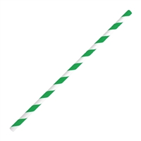 Fiesta Green Bendy Paper Straw Green Stripe - 210mm 6mm (Pack 250)  FB143