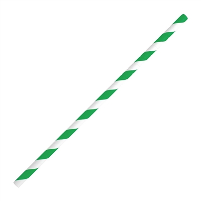 Fiesta Green Bendy Paper Straw Green Stripe - 210mm 6mm (Pack 250)  FB143