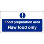 L846 - Food Preparation Area Raw Food Only Sign