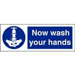 L957 - Now Wash Your Hands Symbol Sign