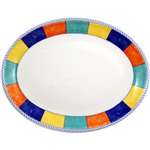 M835 - New Horizons Chequered Border Oval Platter