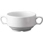 P283 - Plain Whiteware Soup Bowl - Handled