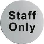 U060 - Stainless Steel Door Sign - Staff Only