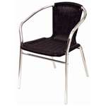 U507 - Bolero Aluminium & Black Wicker Chair