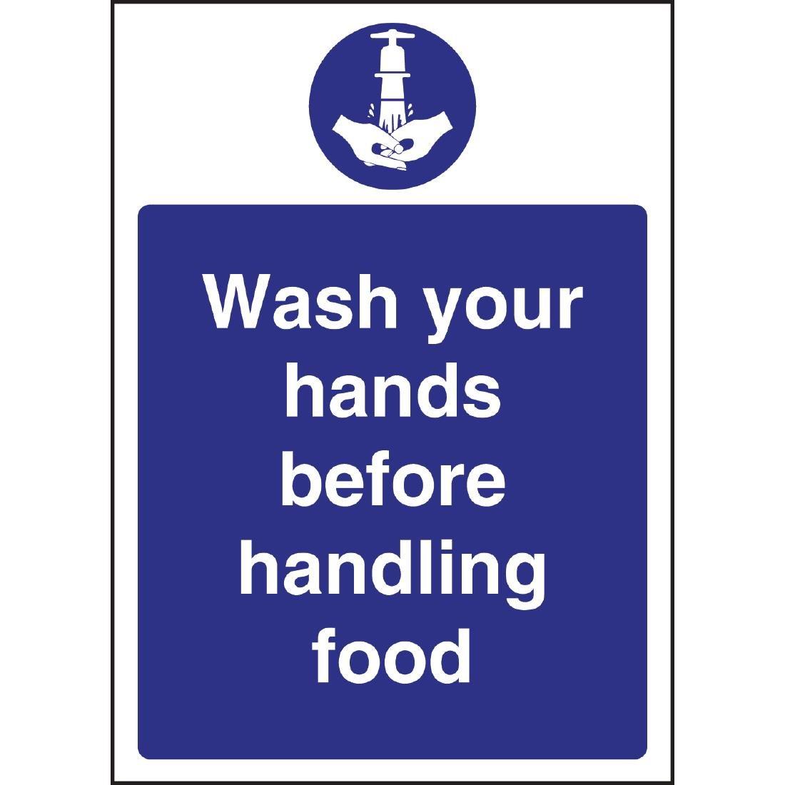 W110 - Wash hands Before Handling Food Sign