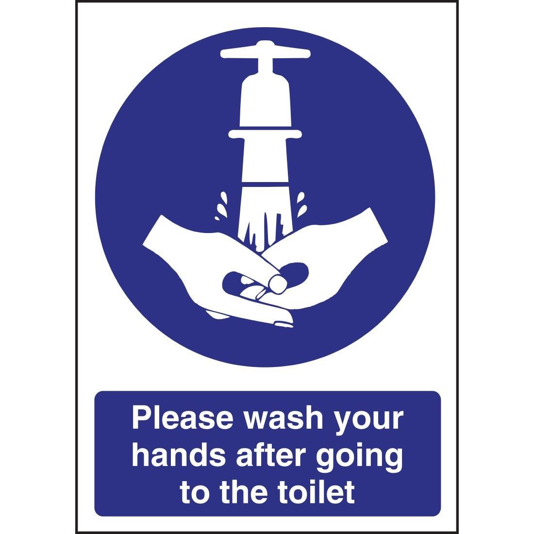 W188 - Toilet Wash Hands Sign