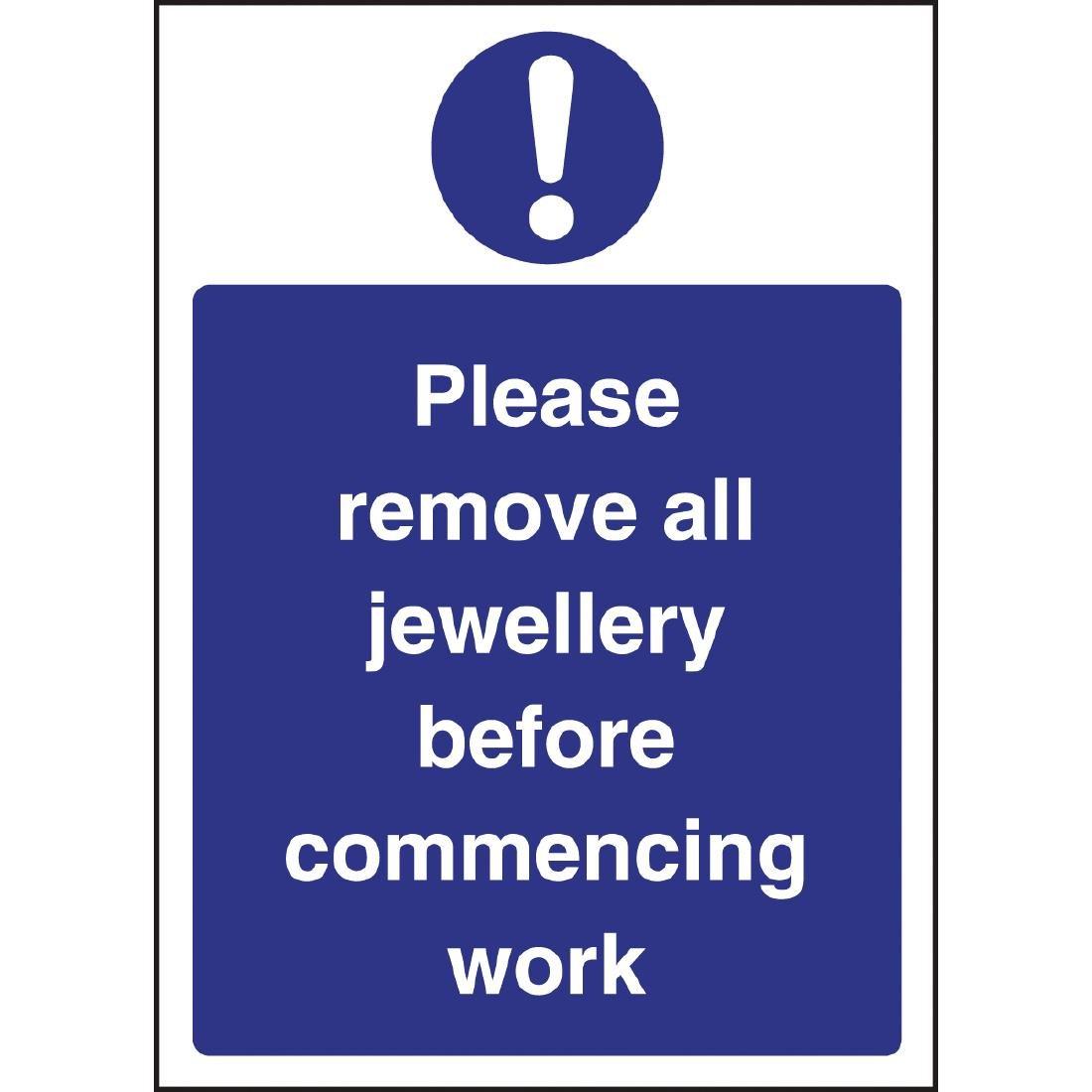 W189 - Remove Jewellery Sign
