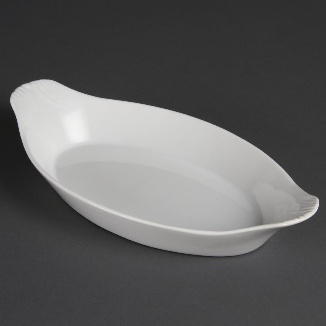 W411 - Olympia Whiteware Oval Eared Dish