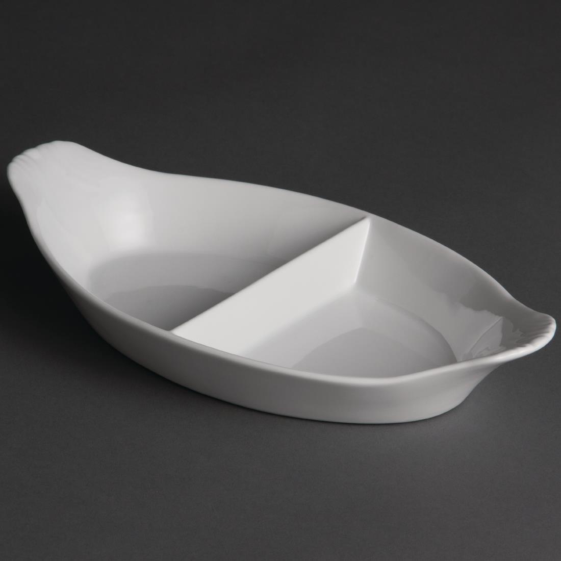 Y100 - Olympia Divided Oval Eared Dish