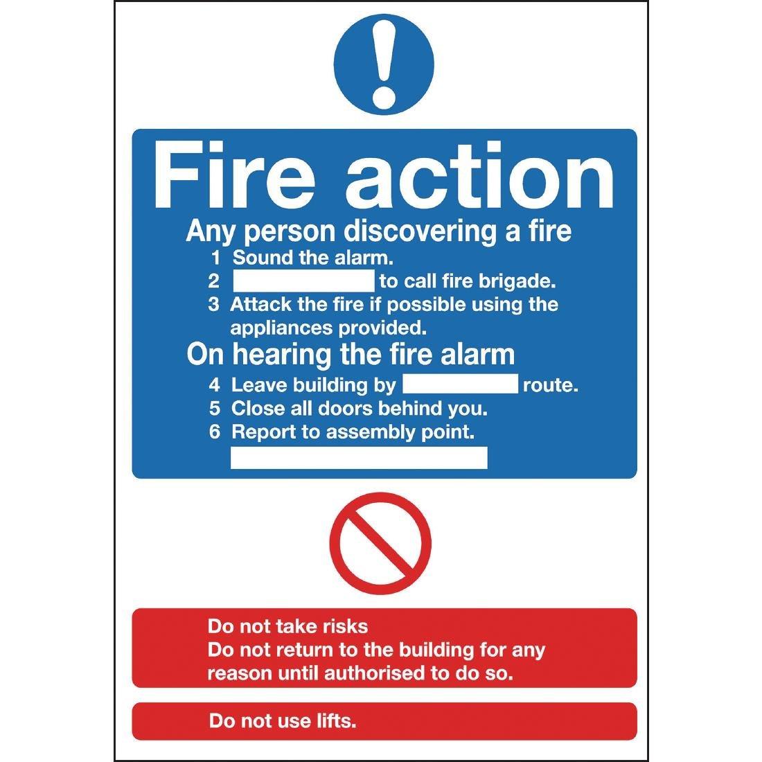 Y920 - Fire Action Sign