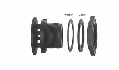 (B) 1-1/4" Anti-Vortex Fitting w/nut, 1 washer and 1 EPDM gasket - P/N 63065