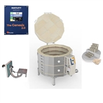 L&L e28M-3 Easy-Fire Kiln Package with Genesis Controller, Vent and Furniture:  240/1 and 208/3 In Stock