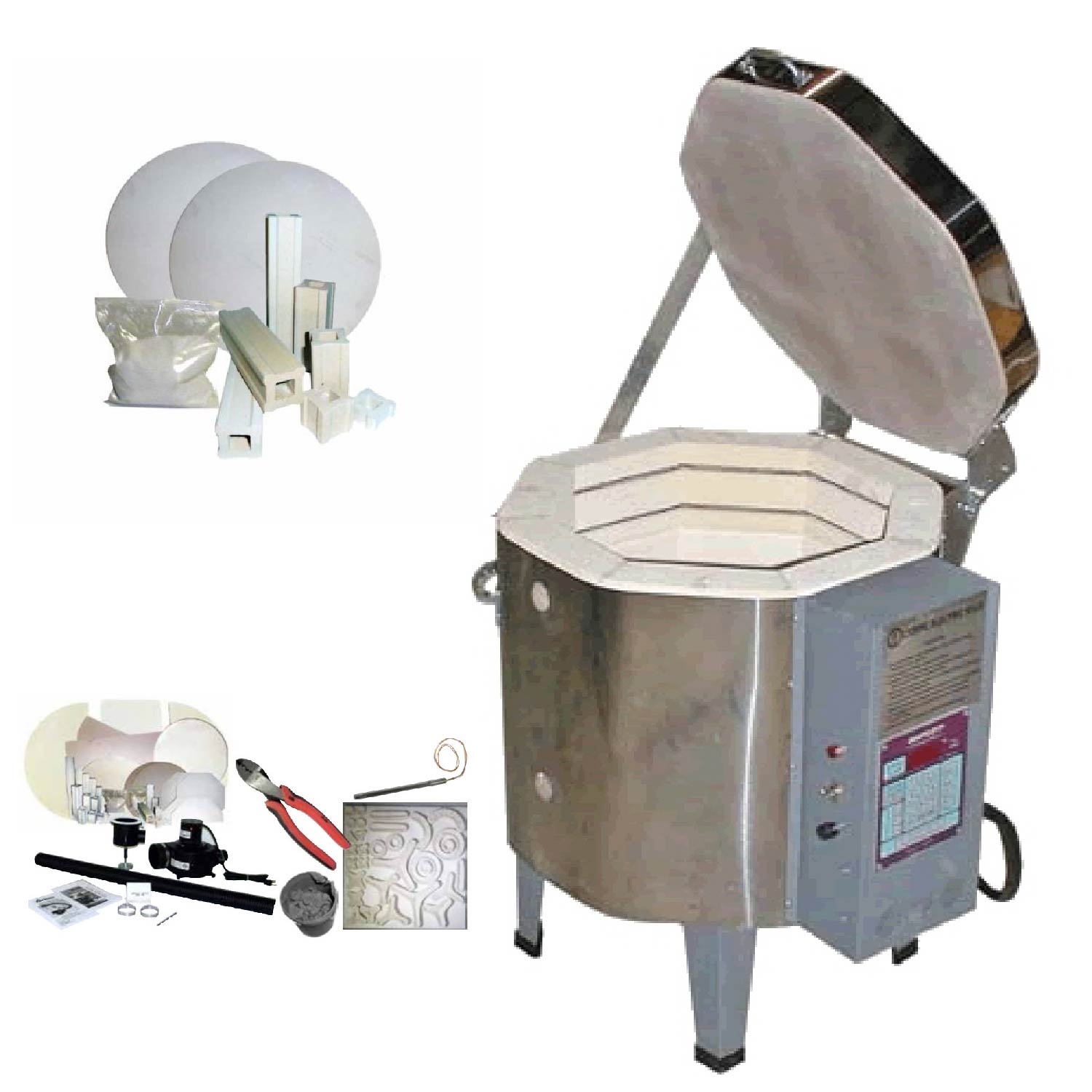 Olympic FREEDOM 1414HE KILN PACKAGE: Cone 10, Electronic Control with Vent, Furniture Kit and More!