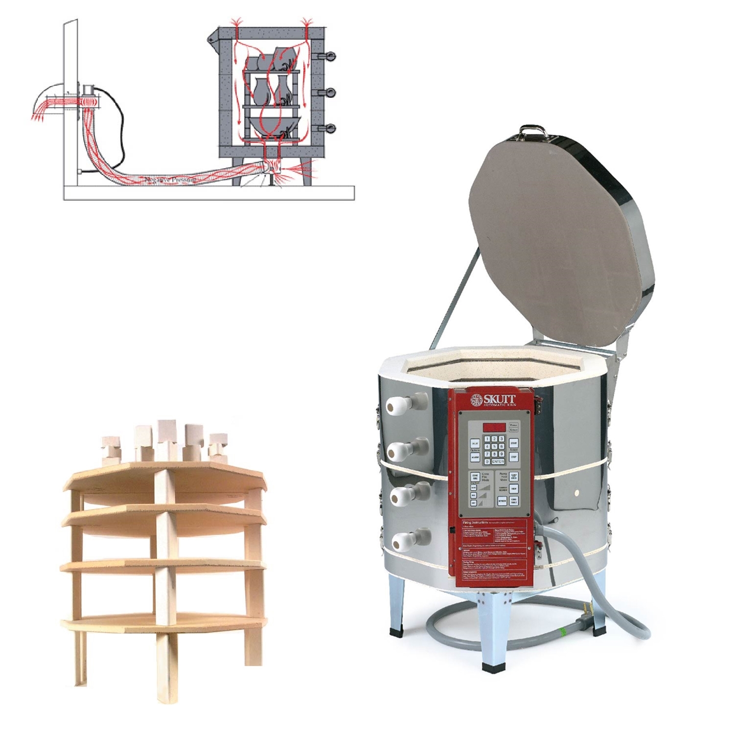 Skutt Kiln KM818-3 Package with Vent and Furniture Kit
