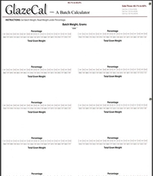 WiziWig GlazeCal : Gram and Percentage Converter for Glaze Formulas