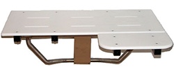 L-Shaped Reversible Shower Seat - White Poly Top