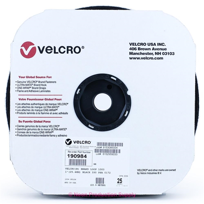 Velcro Brand - 1 inch Black Hook: Pressure Sensitive Adhesive - Rubber