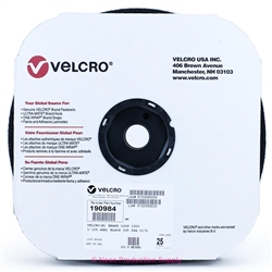 VELCRO Brand 191051 Tape On A Roll Pressure Sensitive Acrylic Adhesive Hook  - 1 Inch x 25 Yards - Black