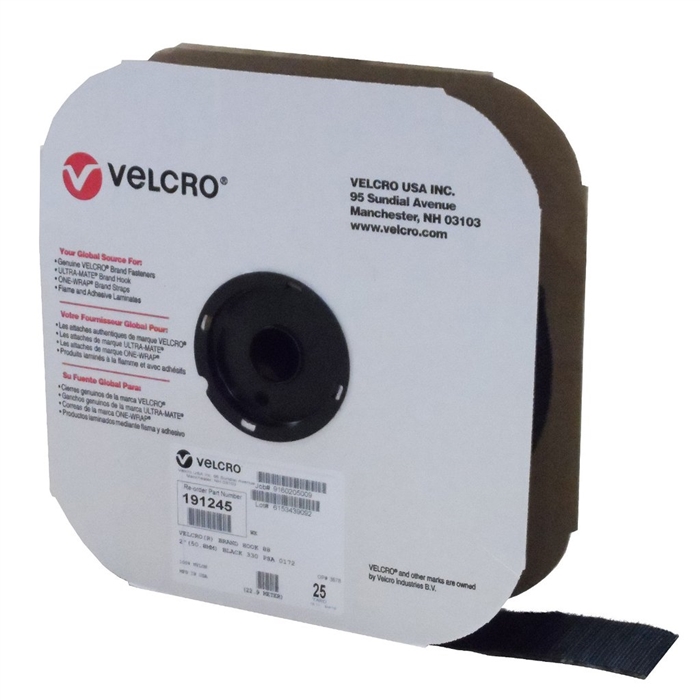 Velcro Brand - 5/8 inch Black Loop: Pressure Sensitive Adhesive - Rubber