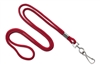 Round 1/8" (3 mm) Standard Lanyard W/ Nickel Plated Steel Swivel Hook - 25 Each - Red