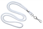 Round 1/8" (3 mm) Standard Lanyard W/ Nickel Plated Steel Swivel Hook - 25 Each - White