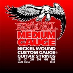 Ernie Ball 2204 Medium Nickel Wound w/ wound G Electric Guitar Strings - 13-56 Gauge