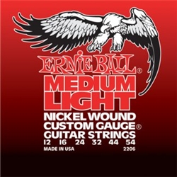 Ernie Ball 2206 Medium Light Nickel Wound w/ wound G Electric Guitar Strings - 12-54 Gauge