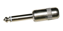 Switchcraft 380 1/4" Mono 2 Conductor Cable Mount Plug, 1" Long Nickel Metal Handle w/Solder Lugs (No Cable Clamp)