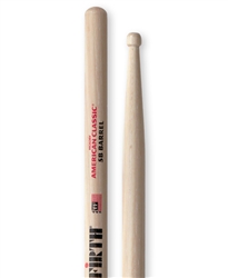 Vic Firth 5BBRL American Classic 5B Barrel Tip Hickory Drumsticks Wood Tip