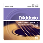 D'Addario  EJ26 Phosphor Bronze, Custom Light, 11-52