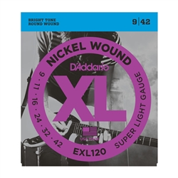 D'Addario EXL120 Nickel Wound, Super Light, 9-42