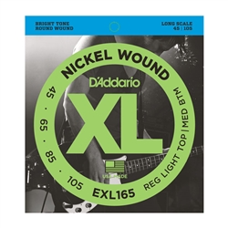 D'Addario EXL165 Nickel Wound Bass, Custom Light, 45-105, Long Scale