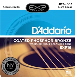 D'Addario EXP16 Coated Phosphor Bronze, Light, 12-53