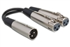 HOSA YXF-119 Y Cable Dual XLR3F to XLR3M - 6 Inch