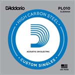 D'Addario Single Plain Steel 010